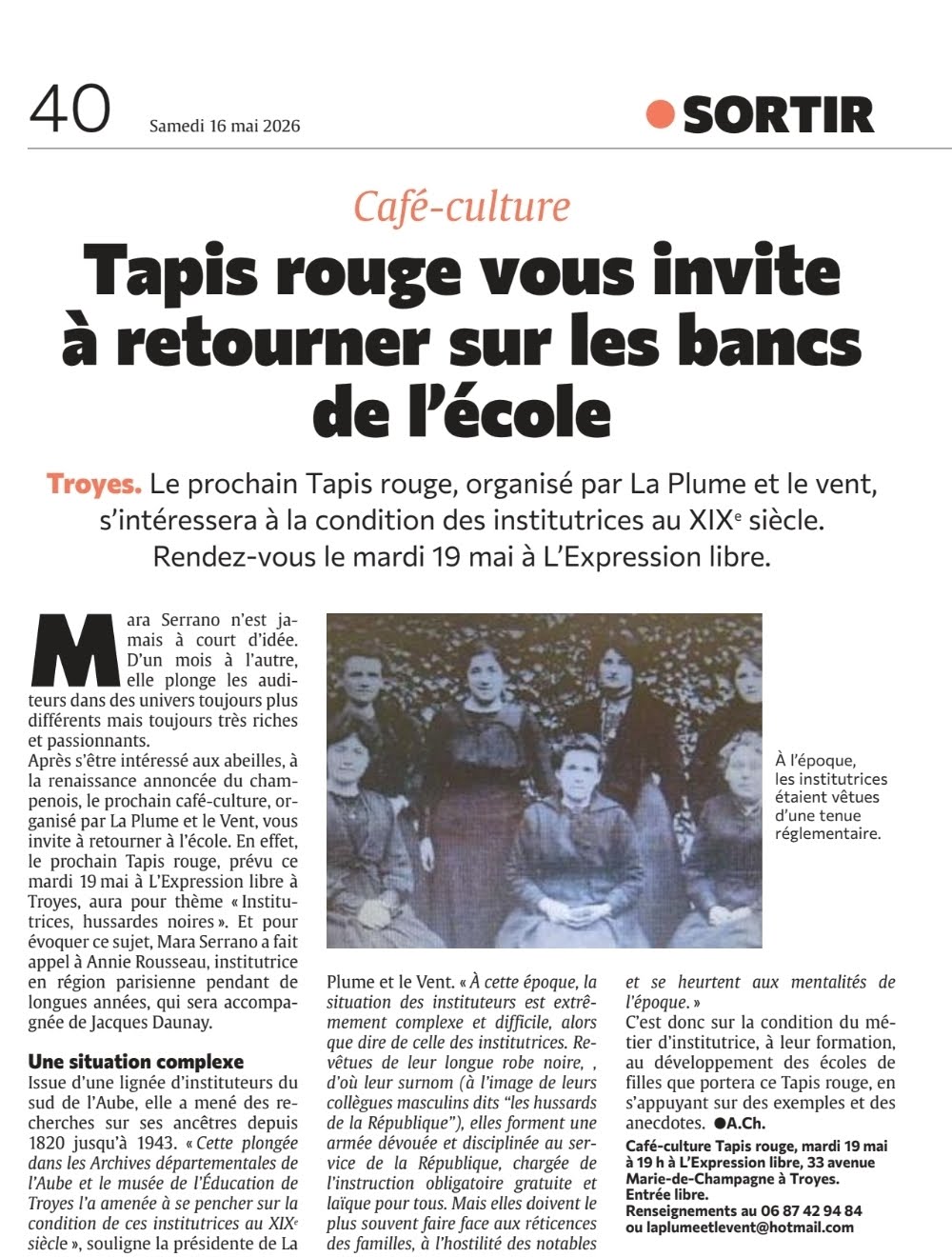 Les intitutrices au XIX ème siècle
